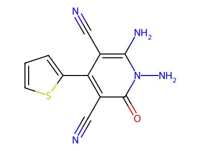 1,6-Diamino-2-oxo-4-(2-thienyl)-1,2-dihydropyridine-3,5-dicarbonitrile structure