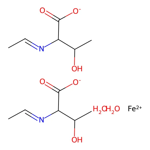 2-(Ethylideneamino)-3-hydroxybutanoate;iron(2+);dihydrate structure