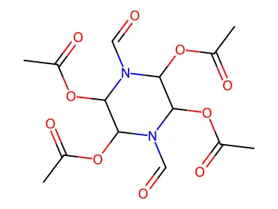 Acetic acid 3,5,6-triacetoxy-1,4-diformyl-piperazin-2-YL ester structure