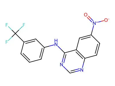 6-Nitro-N-(3-(trifluoromethyl)phenyl)quinazolin-4-amine structure