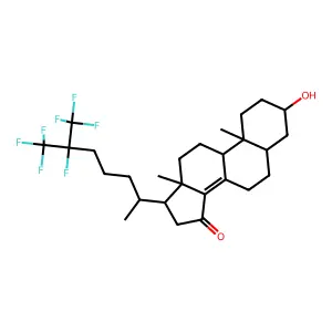 3-Hydroxy-25,26,26,26,27,27,27-heptafluoro-5-cholest-8(14)-en-15-one structure
