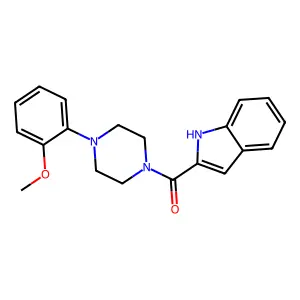 1H-indol-2-yl-[4-(2-methoxyphenyl)piperazin-1-yl]methanone structure
