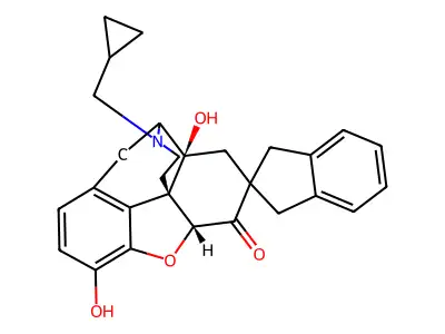 N-(Cyclopropylmethyl)-N-demethyl-7-spiro(indanyloxymorphone) structure