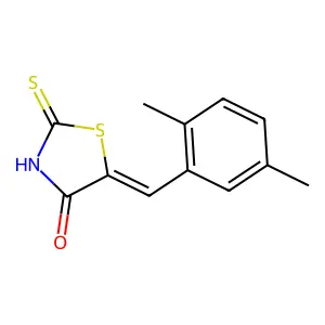 (5E)-5-(2,5-dimethylbenzylidene)-2-mercapto-1,3-thiazol-4(5H)-one structure