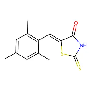 (E)-2-Mercapto-5-(2,4,6-trimethylbenzylidene)thiazol-4(5H)-one structure