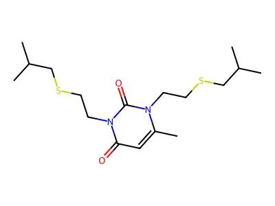 1,3-Bis(isobutylthioethyl)-6-methyluracil structure