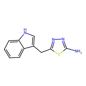 5-(1H-indol-3-ylmethyl)-1,3,4-thiadiazol-2-amine structure
