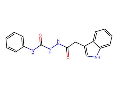 1-[[2-(1H-indol-3-yl)acetyl]amino]-3-phenylurea structure