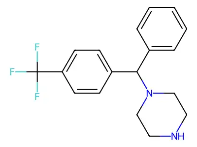 1-[Phenyl-[4-(trifluoromethyl)phenyl]methyl]piperazine structure