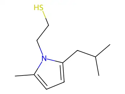 1H-Pyrrole-1-ethanethiol, 2-methyl-5-(2-methylpropyl)- structure