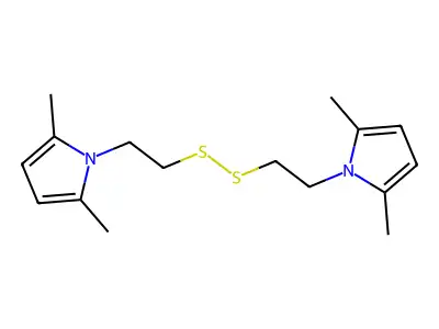 1H-Pyrrole, 1,1'-(dithiodi(2,1-ethanediyl))bis(2,5-dimethyl- structure