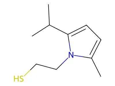 1H-Pyrrole-1-ethanethiol, 2-methyl-5-(1-methylethyl)- structure