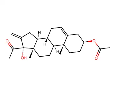 (17-acetyl-17-hydroxy-10,13-dimethyl-16-methylidene-2,3,4,7,8,9,11,12,14,15-decahydro-1H-cyclopenta[a]phenanthren-3-yl) acetate structure