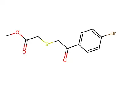 Methyl 2-{[2-(4-bromophenyl)-2-oxoethyl]sulfanyl}acetate structure