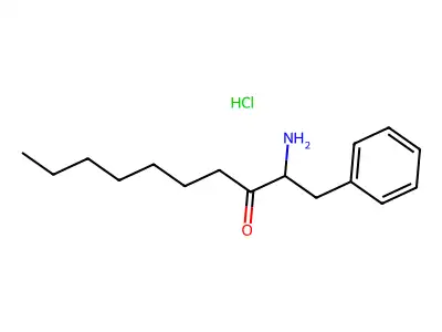 2-Amino-1-phenyldecan-3-one--hydrogen chloride (1/1) structure