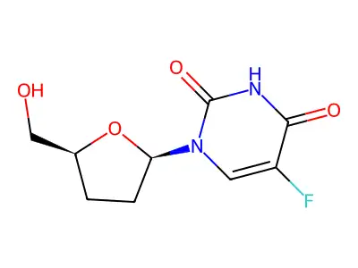 2',3'-Dideoxy-5-fluorouridine structure