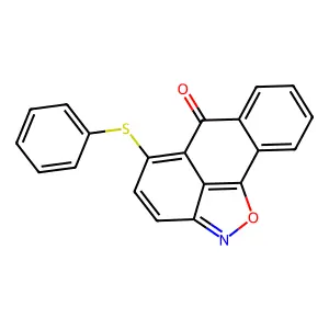 5-(phenylthio)-6H-anthra[1,9-cd]isoxazol-6-one structure