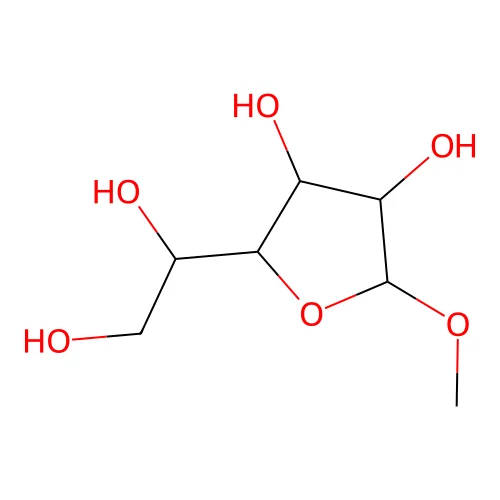 alpha-D-Mannofuranoside, methyl structure