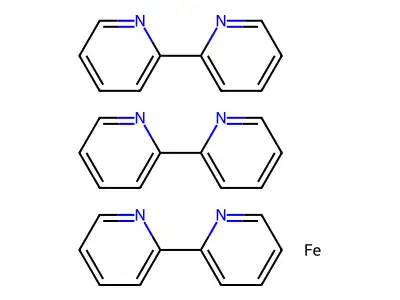 Iron, tris(2,2'-bipyridine-kappaN1,kappaN1')-, (OC-6-11)- structure