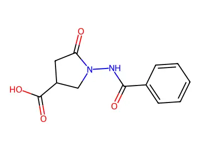1-(Benzoylamino)-5-oxopyrrolidine-3-carboxylic acid structure