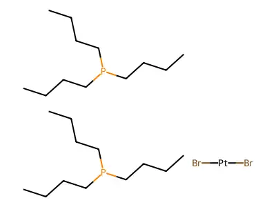 cis-Dibromobis(tributylphosphine)platinum structure