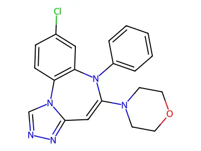 6H-(1,2,4)Triazolo(4,3-a)(1,5)benzodiazepine, 8-chloro-5-(4-morpholinyl)-6-phenyl- structure