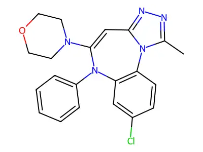 6H-(1,2,4)Triazolo(4,3-a)(1,5)benzodiazepine, 8-chloro-1-methyl-5-(4-morpholinyl)-6-phenyl- structure