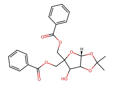 5-Benzoyl-4-benzoyloxymethyl-1,2-O-isopropylidene-a-D-xylofuranose structure