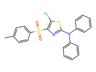 5-chloro-N,N-diphenyl-4-tosylthiazol-2-amine structure