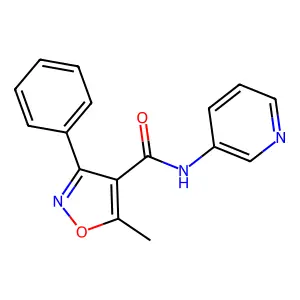 5-methyl-3-phenyl-N-(pyridin-3-yl)-1,2-oxazole-4-carboxamide structure