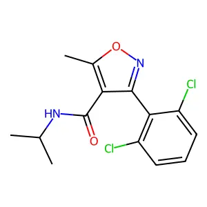 3-(2,6-dichlorophenyl)-5-methyl-N-propan-2-yl-1,2-oxazole-4-carboxamide structure