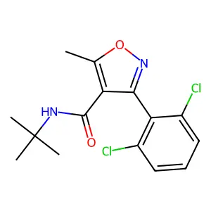 N-(tert-butyl)-3-(2,6-dichlorophenyl)-5-methylisoxazole-4-carboxamide structure