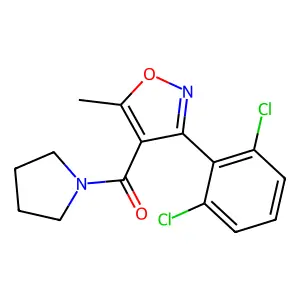 [3-(2,6-Dichlorophenyl)-5-methyl-1,2-oxazol-4-yl]-pyrrolidin-1-ylmethanone structure