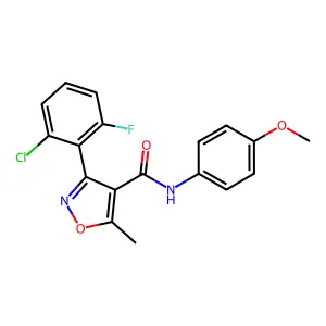 3-(2-chloro-6-fluorophenyl)-N-(4-methoxyphenyl)-5-methyl-4-isoxazolecarboxamide structure