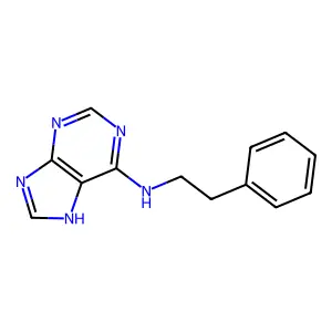 N-(2-phenylethyl)-9H-purin-6-amine structure