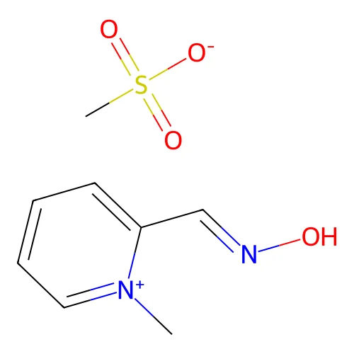 2-Hydroxyiminomethyl-N-methylpyridinium methanesulphonate structure