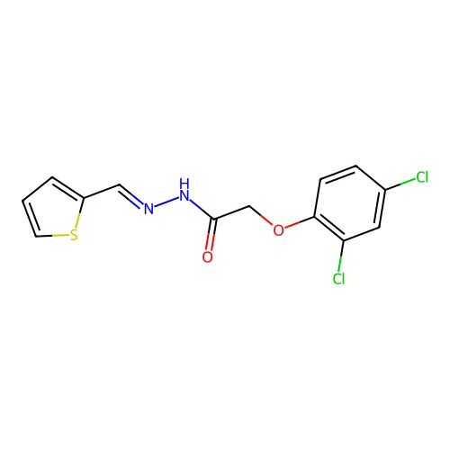 2-(2,4-dichlorophenoxy)-N'-(2-thienylmethylene)acetohydrazide structure