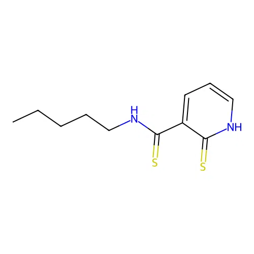 N-pentyl-2-sulfanyl-pyridine-3-carbothioamide structure
