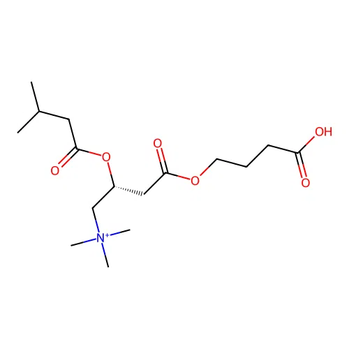 [(2R)-3-(3-carboxypropoxycarbonyl)-2-(3-methylbutanoyloxy)propyl]-trimethyl-azanium structure