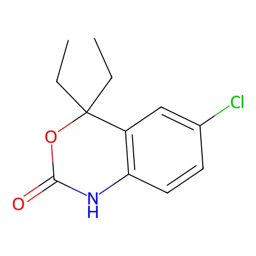 6-chloro-4,4-diethyl-1H-3,1-benzoxazin-2-one structure