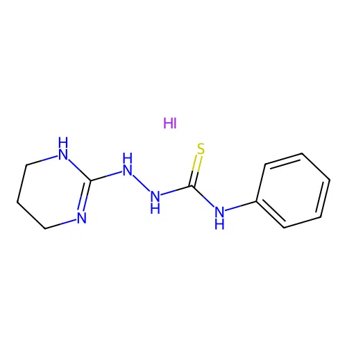1-Phenyl-3-(1,4,5,6-tetrahydropyrimidin-2-ylamino)thiourea;hydroiodide structure
