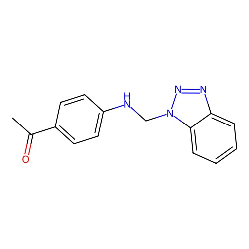 1-{4-[(1H-benzotriazol-1-ylmethyl)amino]phenyl}ethanone structure
