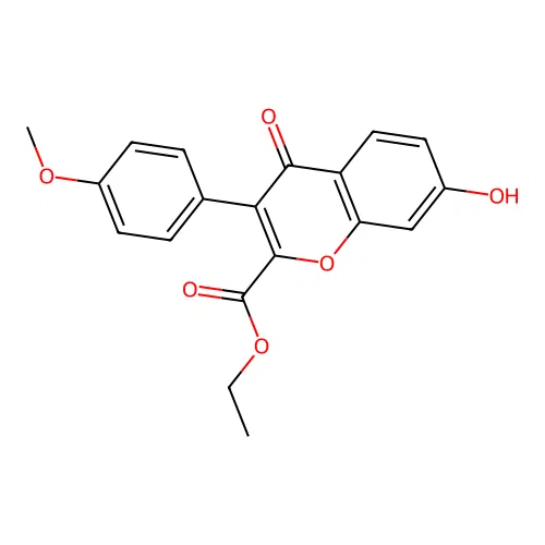 Ethyl 7-hydroxy-3-(4-methoxyphenyl)-4-oxochromene-2-carboxylate structure
