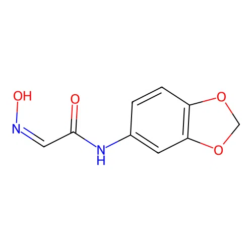 (2Z)-N-(1,3-benzodioxol-5-yl)-2-hydroxyiminoacetamide structure
