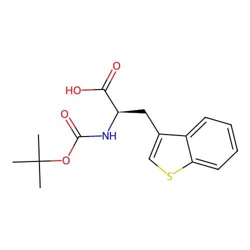 (R)-3-(Benzo[b]thiophen-3-yl)-2-((tert-butoxycarbonyl)amino)propanoic acid structure