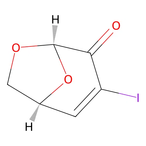 6,8-Dioxabicyclo[3.2.1]oct-2-en-4-one, 3-iodo-, (1S,5R)- structure