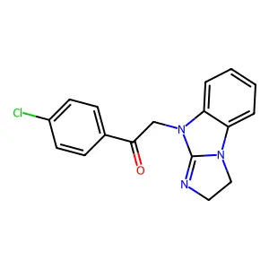 1-(4-chlorophenyl)-2-(2,3-dihydro-9H-imidazo[1,2-a]benzimidazol-9-yl)ethanone structure