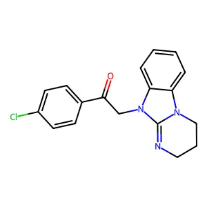 1-(4-chlorophenyl)-2-(3,4-dihydropyrimido[1,2-a]benzimidazol-10(2H)-yl)ethanone structure