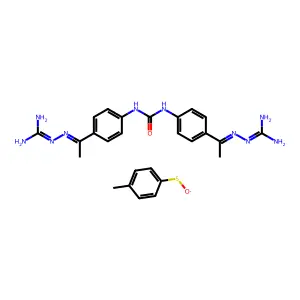 4,4'-Diacetyldiphenylurea bis(guanylhydrazone)ditosylate structure