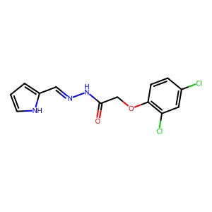 2-(2,4-dichlorophenoxy)-N'-(2-pyrrolylidenemethyl)acetohydrazide structure